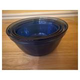 Cobalt Blue Anchor Hocking Nesting Mixing Bowls