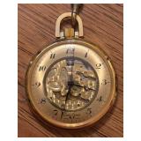 Everswiss Skeleton Pocket Watch Wind Up with Chain