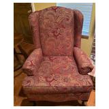 Red Upholstered Wingback Chair