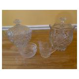 Four Crystal Serveware Pieces
