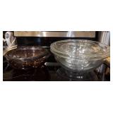 4 Clear Pyrex Nesting Mixing Bowls and Casserole