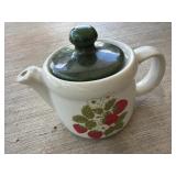 McCoy Pottery White Teapot with Strawberry Design