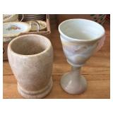 Stone Vase and Ceramic Chalice