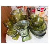 Green Pressed Glass Tableware