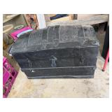 Black Metal-Bound Wooden Trunk, 28' x 17' x 16'