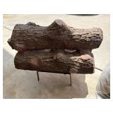 Cast Iron Gas Log Set with Decorative Log Design