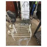 Three Metal Plant Stands With Decorative Features