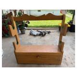 Wooden Rifle Rack with Storage Compartment