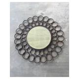 Round Wall Mirror with Metal Ring Frame, 29' Diam.