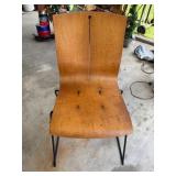 Mid-Century Wood and Metal Chair with Minimal Desi