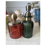 Decorative Glass Bottles with Brass Accents