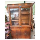 Wooden China Cabinet With Glass Doors and Shelves