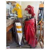 Two Vintage Golf Club Sets with Bags and Covers