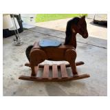 Wooden Rocking Horse With Painted Details