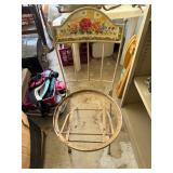 Metal Chair Frame with Floral Mosaic Backrest