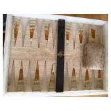 Stone Backgammon Game with Dice and Pieces