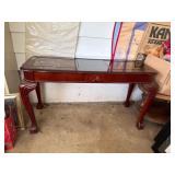 Wood Console Table With Glass Inserts, 49.5'' x 18