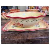 Pfaltzgraff Napoli Hand-Painted Serving Bowl and T