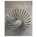 Modern Metal Art Bowl with Radial Design