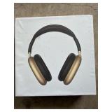 Gold and Black Wireless Headphones with Packaging