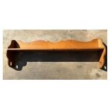 Wooden Wall Shelf with Decorative Edges, 42' Long