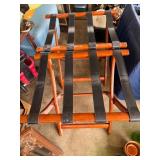 Vintage-Style Wooden Luggage Rack with Black Strap