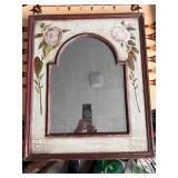 Decorative Arched Framed Mirror with Floral Design