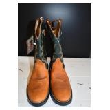 Men's Laredo Tan & Green Boots 9D
