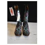 Women's Corral Black Teal Pink 6D