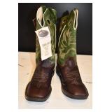 Men's Old West Brown & Green Boots 7D