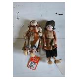 Pair of Vtg Ethnographic Russian Folk Dolls