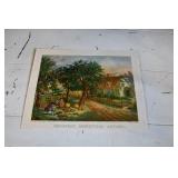 Currier & Ives American Homestead Autumn Litho