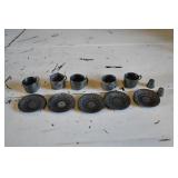 Miniature Metal Tea Set & Thimbles
