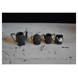 Vtg Miniature Metal Vessels