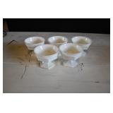 Set of 5 Milk Glass Sherbert Cups