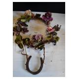 Faux Wreath w/ Horseshoe Hanging Decor