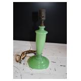Vtg Honzex Jadeite Glass Table Lamp