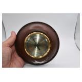 Vtg Leather Wrapped Hygrometer/Barometer