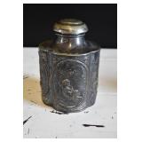 Antique Silverplate Tea Caddy w/ Repousse