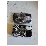 Women's Zebra Wallet & Small Cosmetic Bag