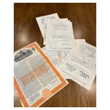 Vtg Financial Documents & Stock Certificates