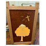 Wooden Lantern With Tree Motif