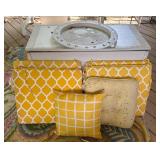 Wooden Chest and Cushions