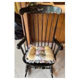Black Wood Spindle Back Rocking Chair