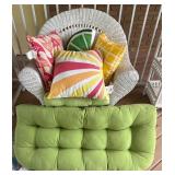 White Wicker Chair With Cushion