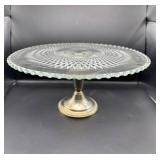 Mayflower Glass and Nickel Silver Cake Stands