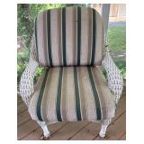 White Wicker Chair With Cushion