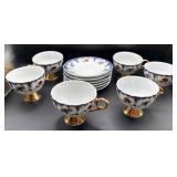 Beverage Zone Porcelain 6 pc Tea Set w/Gold Trim