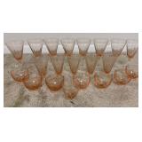 Pink Depression Glassware Set