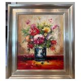 Floral Oil Painting in Frame